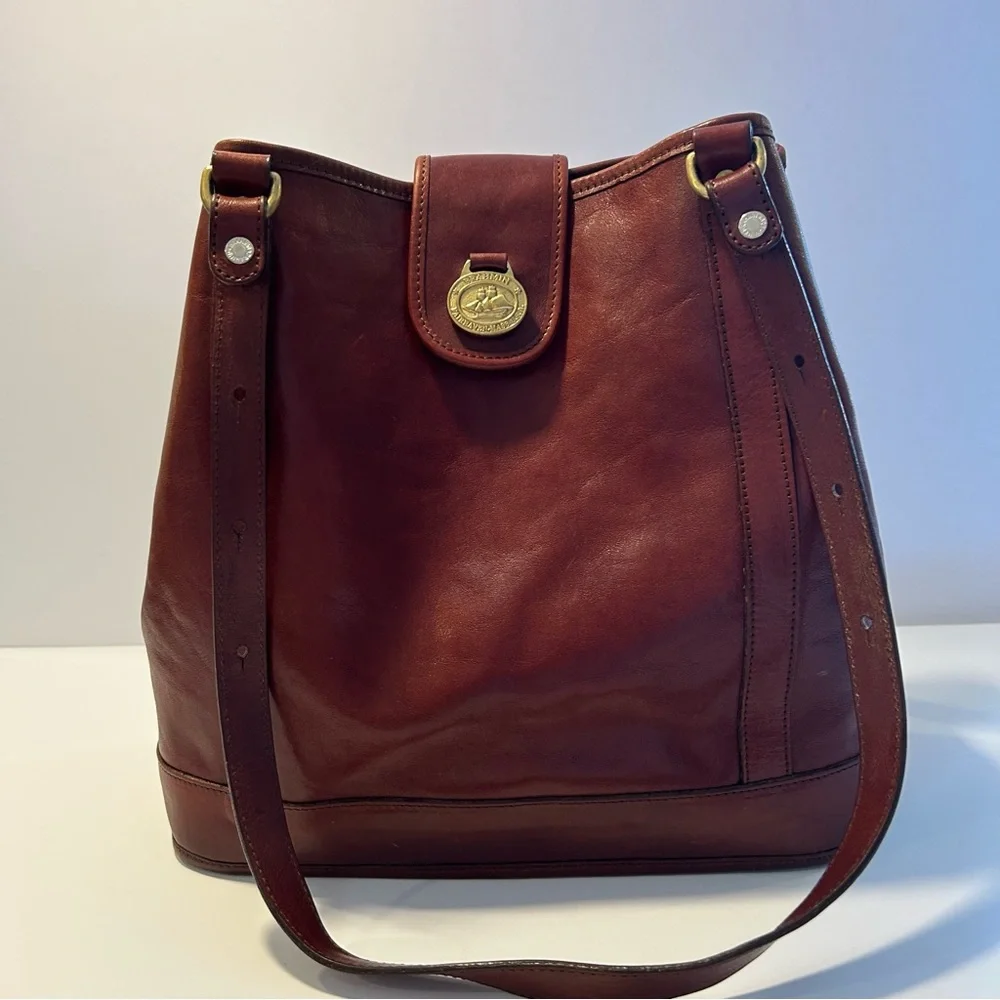 Brahmin - Vintage Brown Leather Tote Bag - Picture 2 of 16